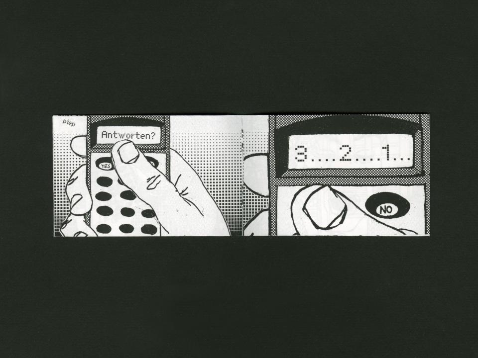 drawing of someone texting 