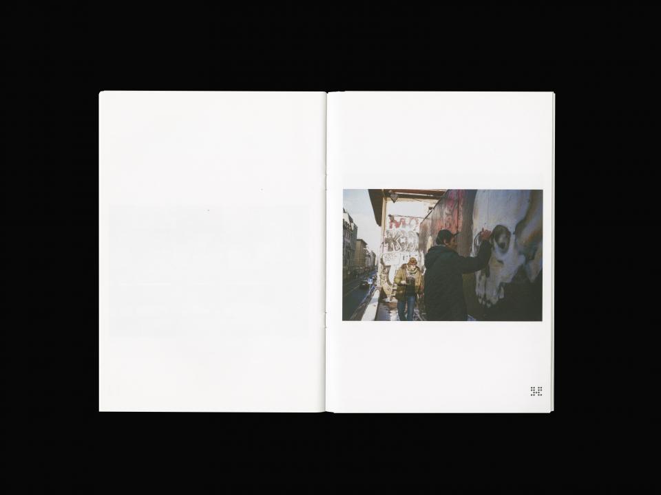 double spread with photography