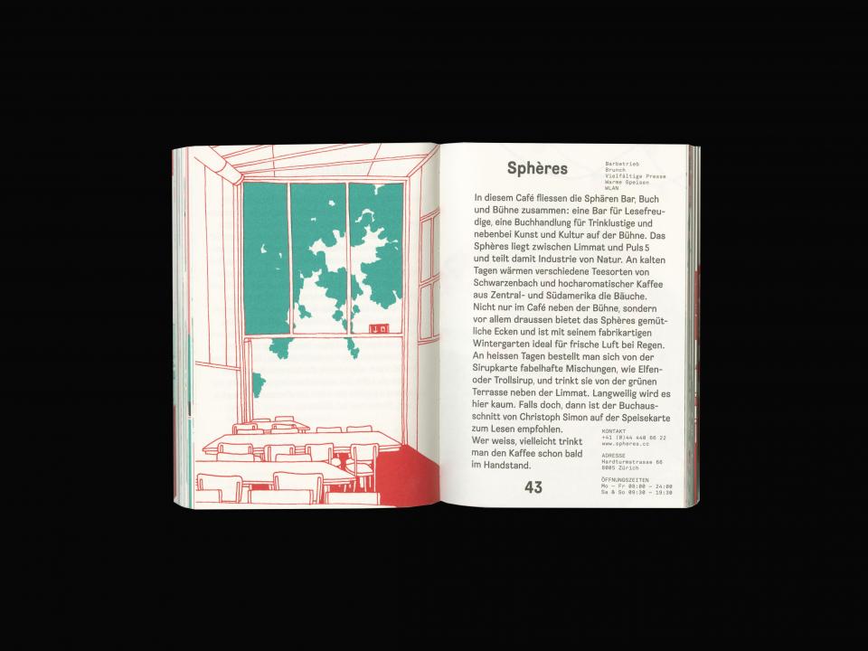 Double spread with visuals and text