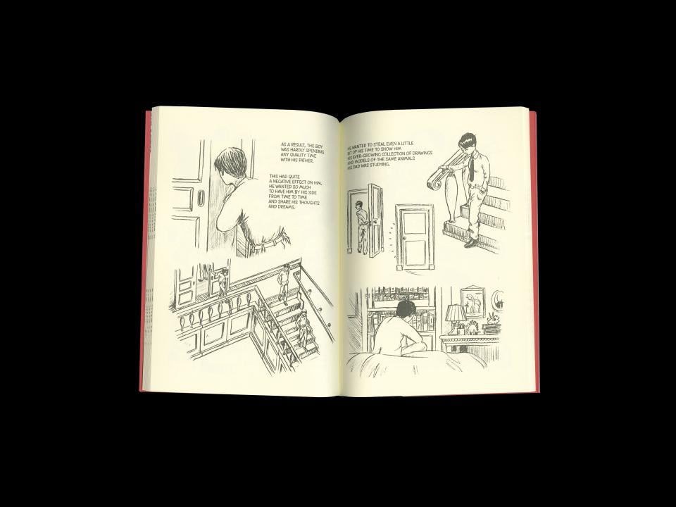 double spread with illustration and text