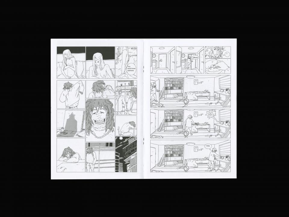 double spread with illustration and text