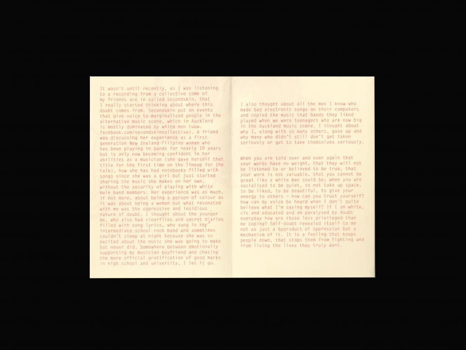 double spread with text