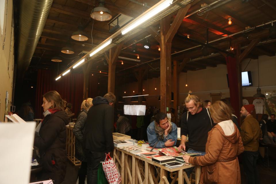 People looking at the book exhibition