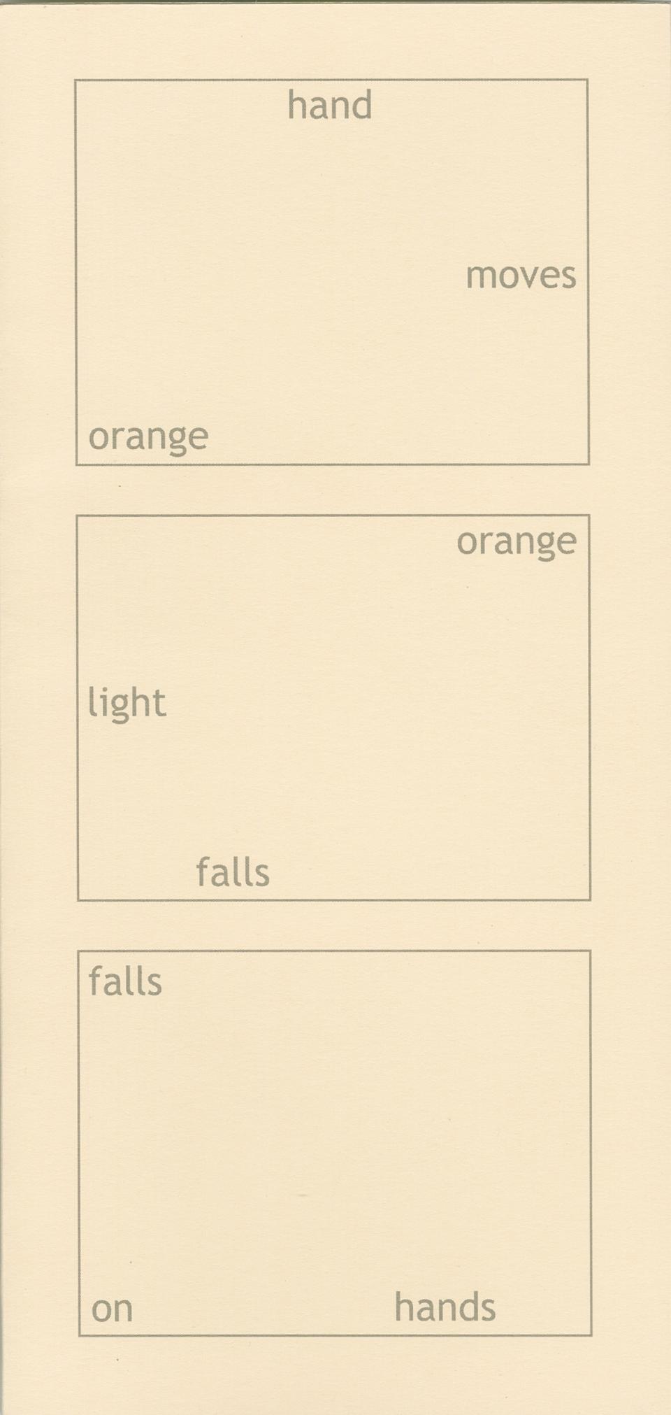 hand moves orange orange light falls falls on hands